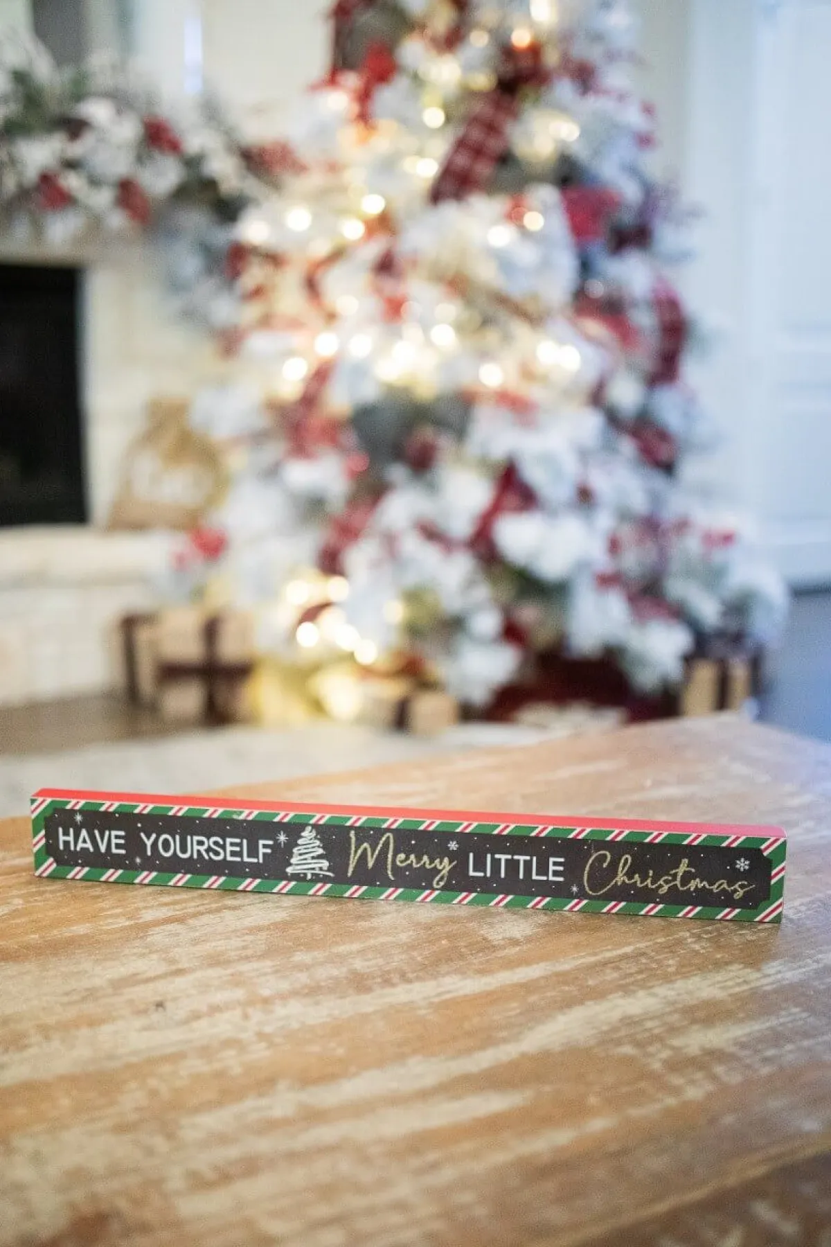 Decorator's Warehouse Christmas Accents^23.6 Wood Holiday Block Sign