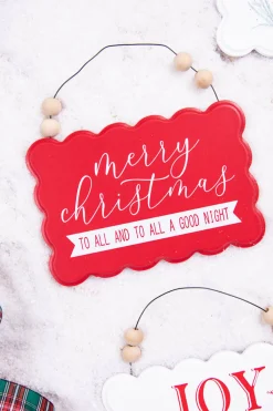 Decorator's Warehouse Christmas Accents^6.6” Wood Holiday Sign Ornament
