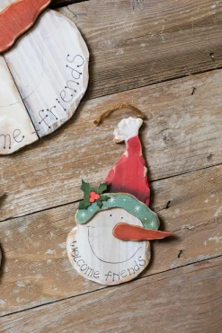 Decorator's Warehouse Christmas Accents^18" Wood Snowman Head Wall Decor - Set Of 3