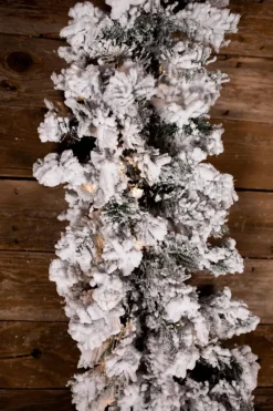 Decorator's Warehouse Christmas Garlands^9’ X 14” Lit Flock Furry Pine Garland