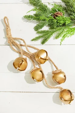 Decorator's Warehouse Natural Greenery^20" X 2.5" Metal Bells Ornament