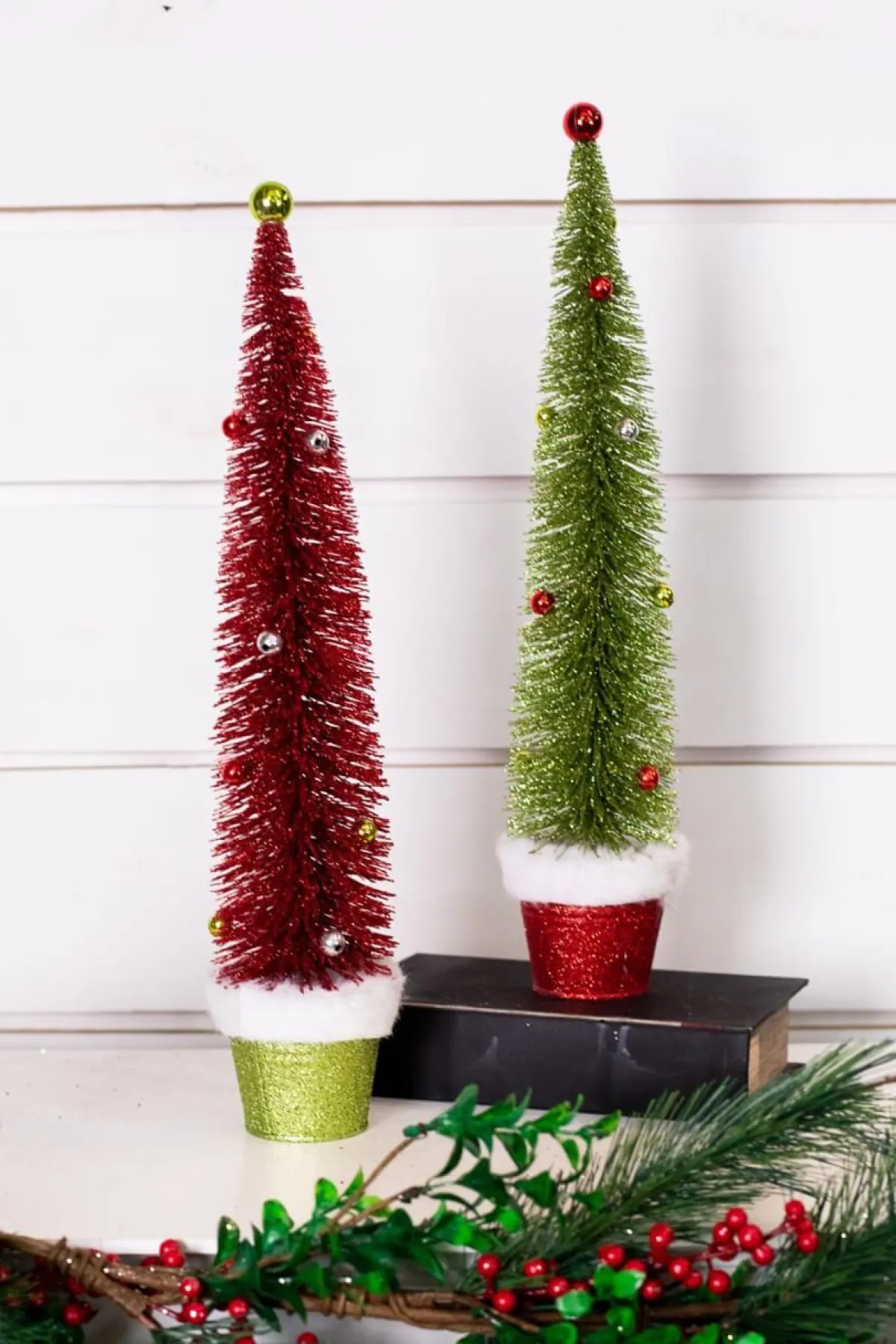 Decorator's Warehouse Christmas Accents^Bottle Brush Very Merry Tree