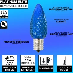 Decorator's Warehouse Bulbs|Outdoor Lighting^C9 Platinum Elite LED SMD Bulb (25 Bulbs/bag) - Faceted, Blue