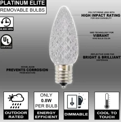 Decorator's Warehouse Bulbs|Outdoor Lighting^C9 Platinum Elite LED SMD Bulb (25 Bulbs/bag) - Faceted, Cool White