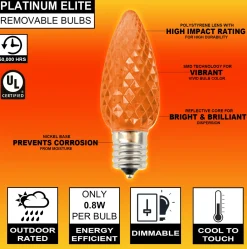 Decorator's Warehouse Bulbs|Outdoor Lighting^C9 Platinum Elite LED SMD Bulb (25 Bulbs/bag) - Faceted, Orange