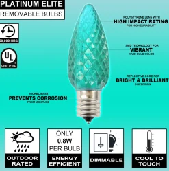 Decorator's Warehouse Bulbs|Outdoor Lighting^C9 Platinum Elite LED SMD Bulb (25 Bulbs/bag) - Faceted, Teal