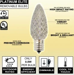 Decorator's Warehouse Bulbs|Outdoor Lighting^C9 Platinum Elite LED SMD Bulb (25 Bulbs/bag) - Faceted, Warm White