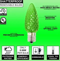 Decorator's Warehouse Bulbs|Outdoor Lighting^C9 Wonderful LED SMD Bulb (25 Bulbs/bag) - Faceted, Green