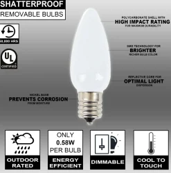 Decorator's Warehouse Bulbs|Outdoor Lighting^C9 Wonderful LED SMD Bulb (25 Bulbs/bag) - Frosted, Cool White