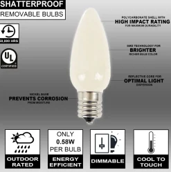 Decorator's Warehouse Bulbs|Outdoor Lighting^C9 Wonderful LED SMD Bulb (25 Bulbs/bag) - Frosted, Warm White