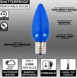 Decorator's Warehouse Bulbs|Outdoor Lighting^C9 Wonderful LED SMD Bulb (25 Bulbs/bag) - Smooth, Blue