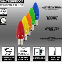 Decorator's Warehouse Bulbs|Outdoor Lighting^C9 Wonderful LED SMD Bulb (25 Bulbs/bag) - Frosted, Multi