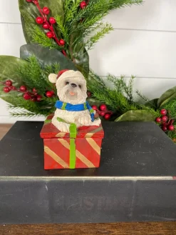 Decorator's Warehouse Christmas Accents^Dog Gift Box Holiday Accent