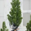 Decorator's Warehouse Christmas Accents^Flocked Pine Tree With Plaid Fabric - Large