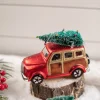 Decorator's Warehouse Christmas Accents^Glass Car With Bottle Brush Tree Décor