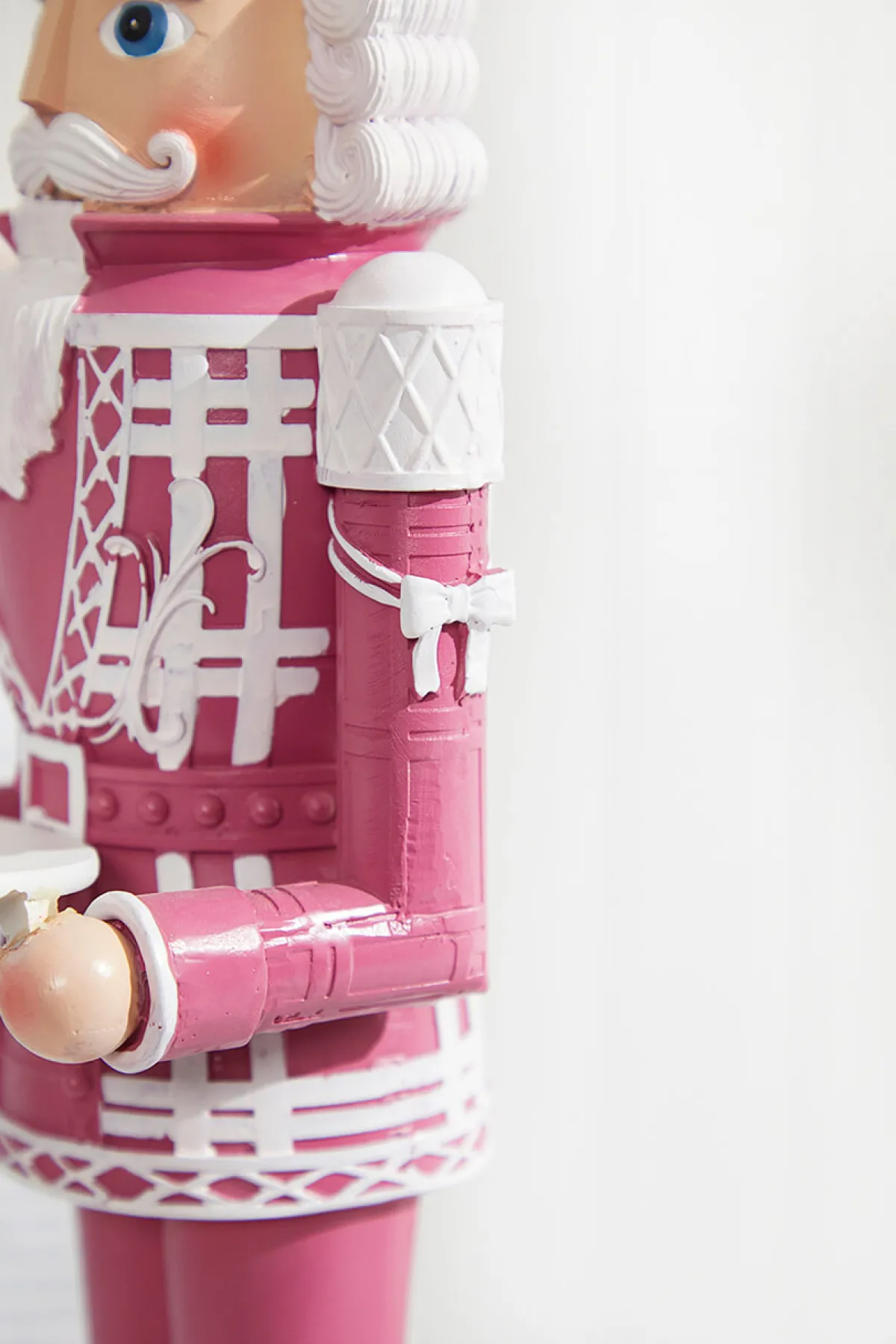 Decorator's Warehouse Christmas Accents^20"H Nutcracker With Tray - Pink & White