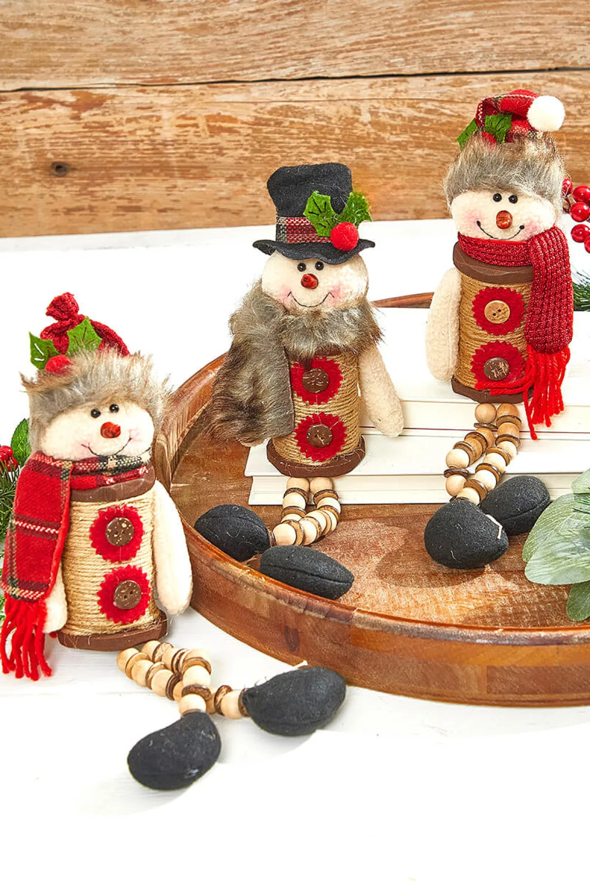 Decorator's Warehouse Christmas Accents^14”H Plush Holiday Snowman