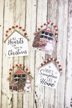 Decorator's Warehouse Christmas Accents^7.5”H Snowman Wall Hanging With Beaded Hanger