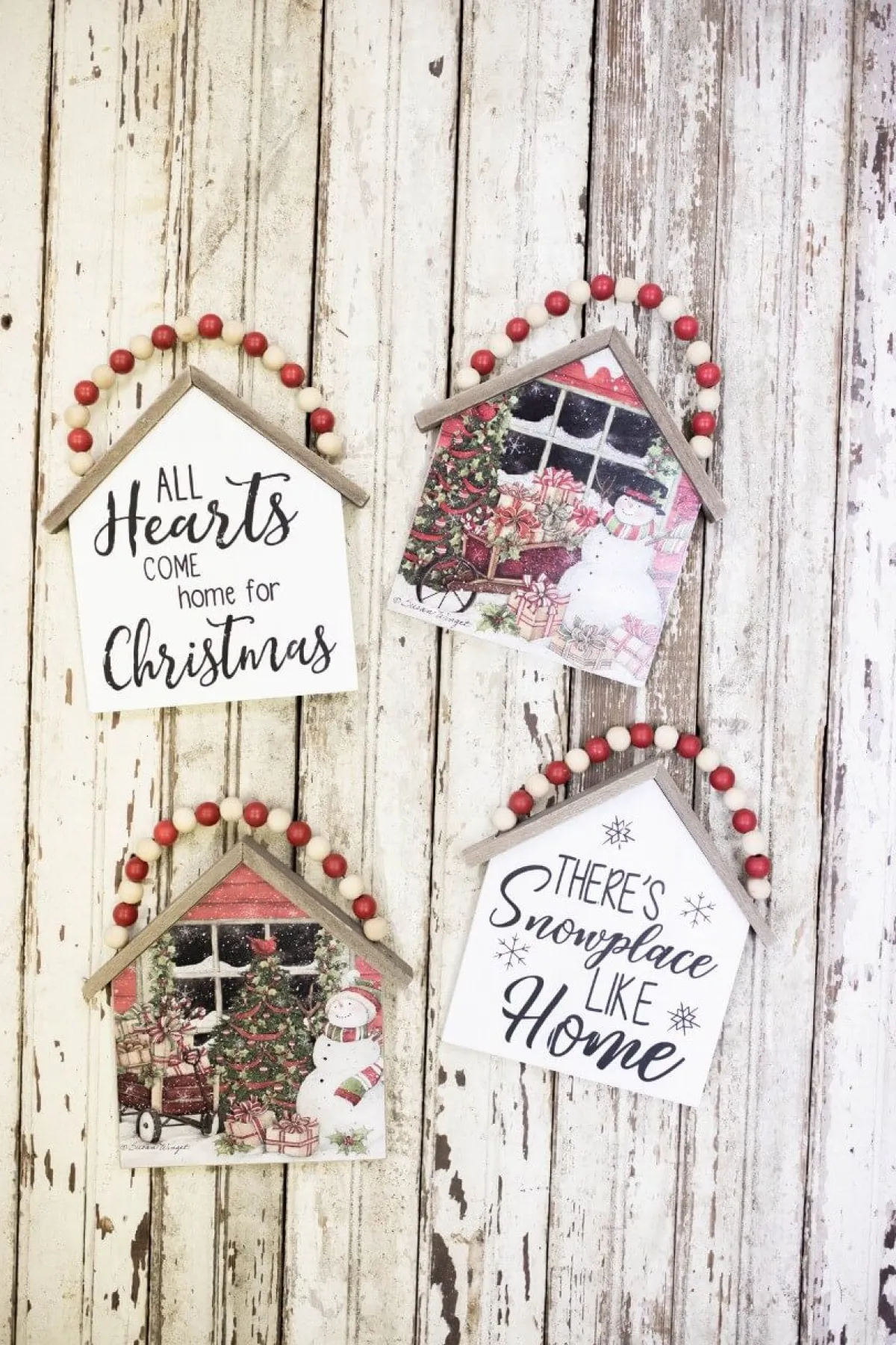 Decorator's Warehouse Christmas Accents^7.5”H Snowman Wall Hanging With Beaded Hanger