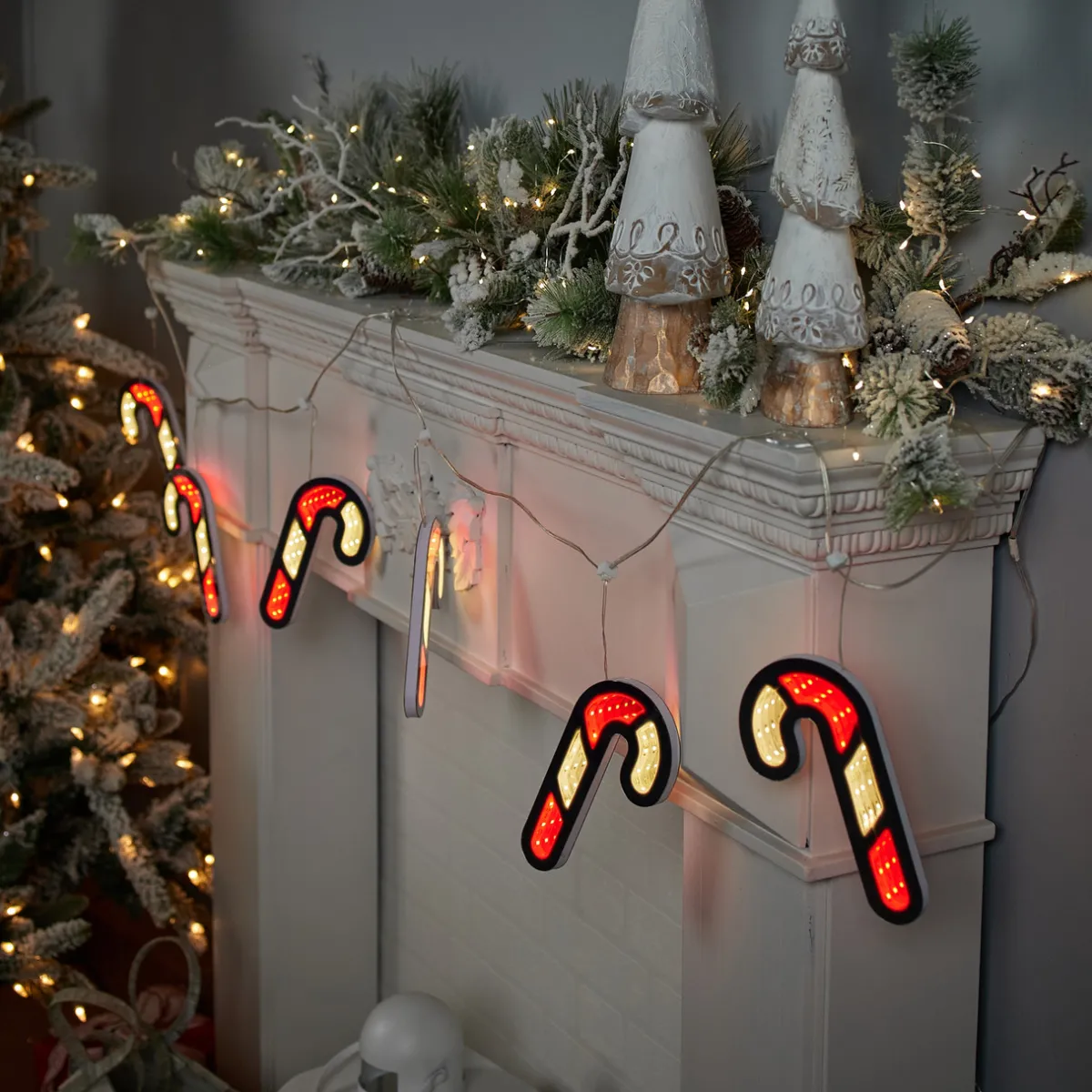 Decorator's Warehouse Infinity Lights|Indoor Lighting^68"L Infinity Light Candy Cane Garland