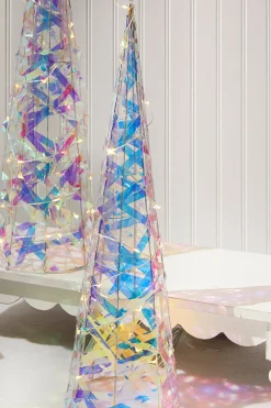 Decorator's Warehouse Christmas Accents^LED Iridescent Trees (Battery Operated) - Set Of 2