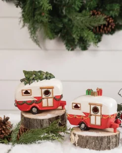 Decorator's Warehouse Christmas Accents^Light Up Resin Christmas Campers