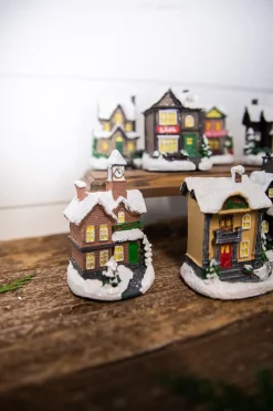 Decorator's Warehouse Christmas Accents^Lighted Holiday House With Battery Powered LEDs