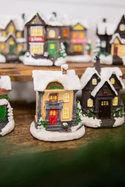 Decorator's Warehouse Christmas Accents^Lighted Holiday House With Battery Powered LEDs
