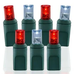 Decorator's Warehouse Light Strands|Outdoor Lighting^5mm Cool White/Red - 70L 4" Spacing
