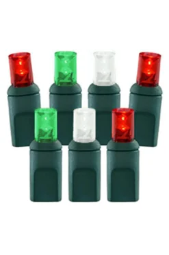 Decorator's Warehouse Light Strands|Outdoor Lighting^5mm Cool White/Red/Green - 70L 4" Spacing