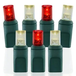 Decorator's Warehouse Light Strands|Outdoor Lighting^5mm Warm White/Red - 70L 4" Spacing