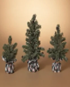Decorator's Warehouse Christmas Accents^Pine Tree With Plaid Fabric - Medium