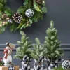 Decorator's Warehouse Christmas Accents^Pine Tree With Plaid Fabric - Small