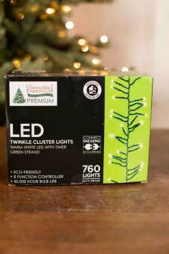 Decorator's Warehouse Light Strands|Outdoor Lighting^Platinum Elite Cluster Lights - 760L Warm White
