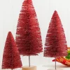 Decorator's Warehouse Christmas Accents^Red Bottle Brush Tree - Set Of 3