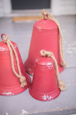 Decorator's Warehouse Christmas Accents^Red Tin Bells - Set Of 3