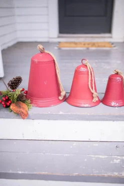 Decorator's Warehouse Christmas Accents^Red Tin Bells - Set Of 3