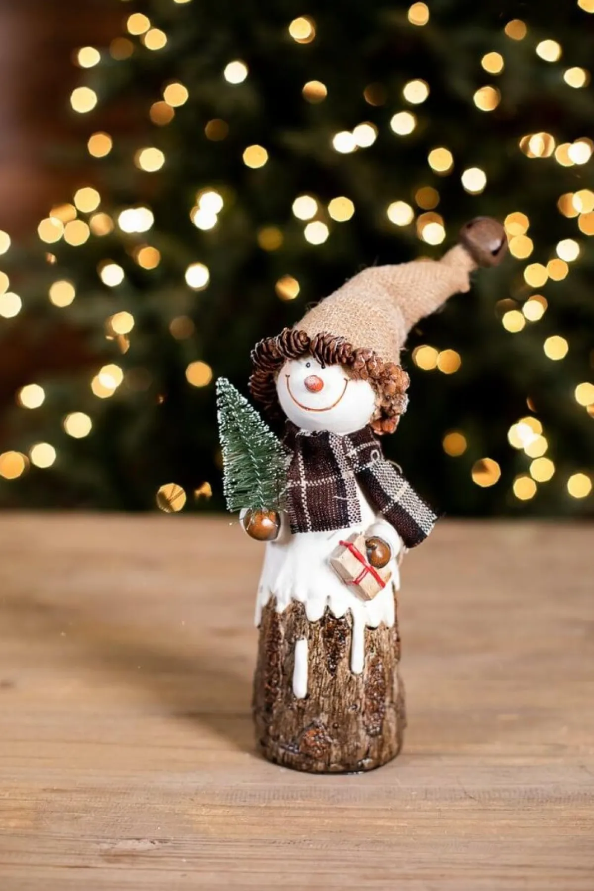 Decorator's Warehouse Christmas Accents^Resin Burlap Hat Snowman