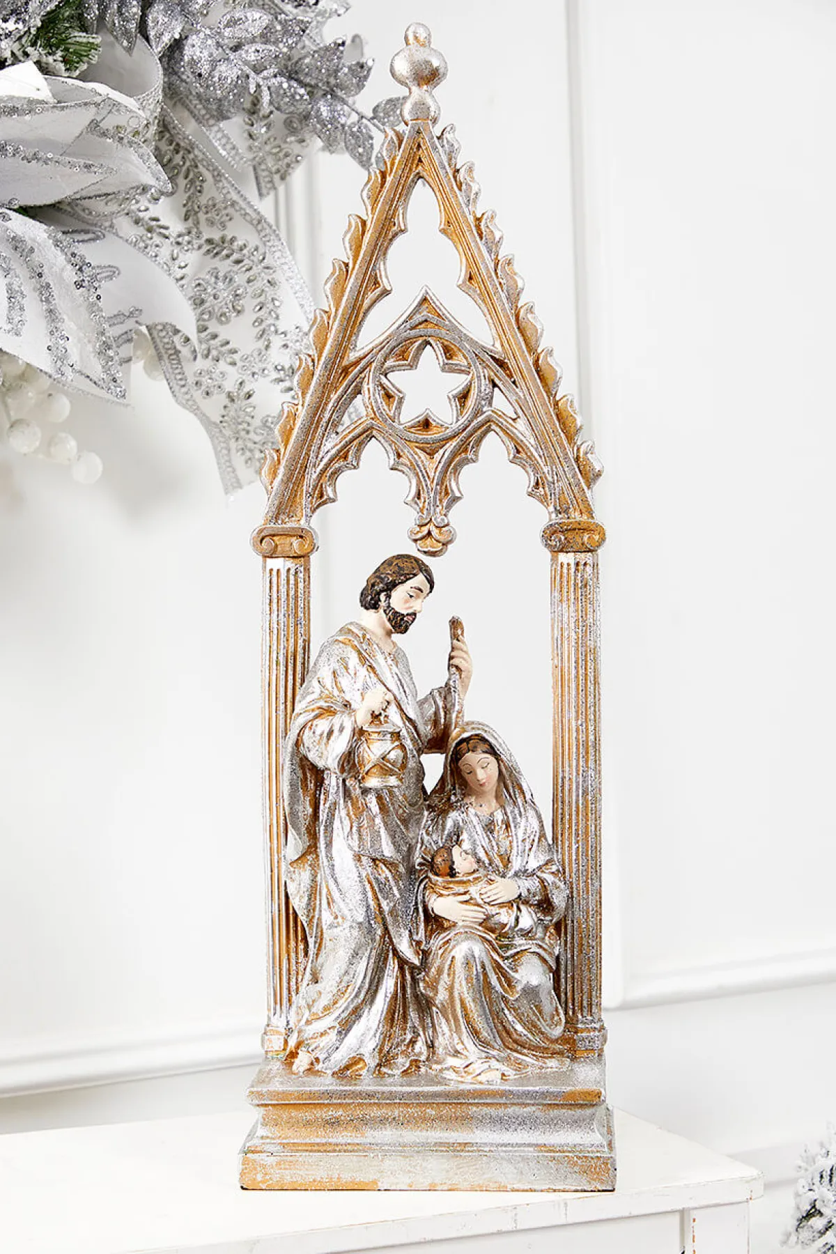Decorator's Warehouse Christmas Accents^23"Resin Cathedral Holy Family