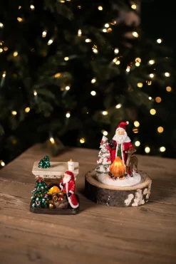 Decorator's Warehouse Christmas Accents^Resin Light Up Santa Mantle Scene