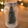 Decorator's Warehouse Christmas Accents^Vintage Bottle Brush Tree In Jar With Snow
