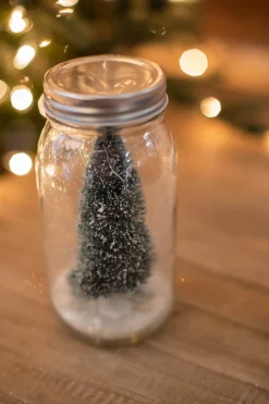 Decorator's Warehouse Christmas Accents^Vintage Bottle Brush Tree In Jar With Snow
